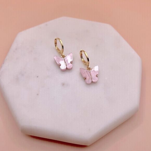 5/$25 Acrylic Butterfly Huggie Hoop - Picture 2 of 4